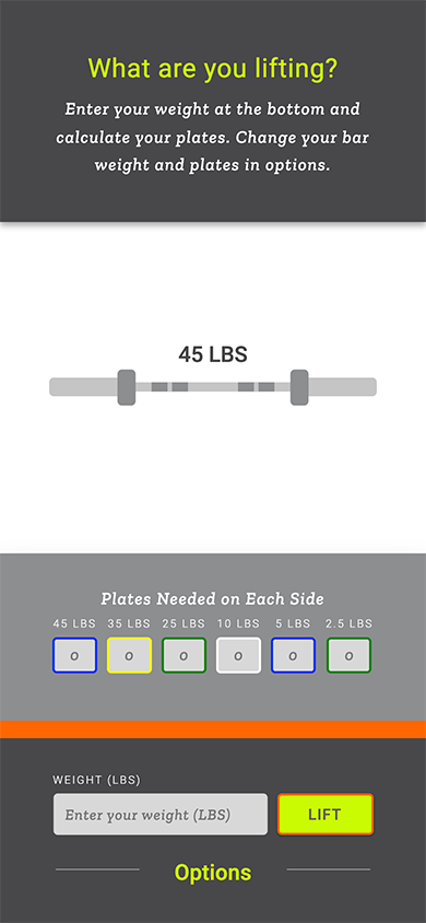 UI preview of the Lift It app.