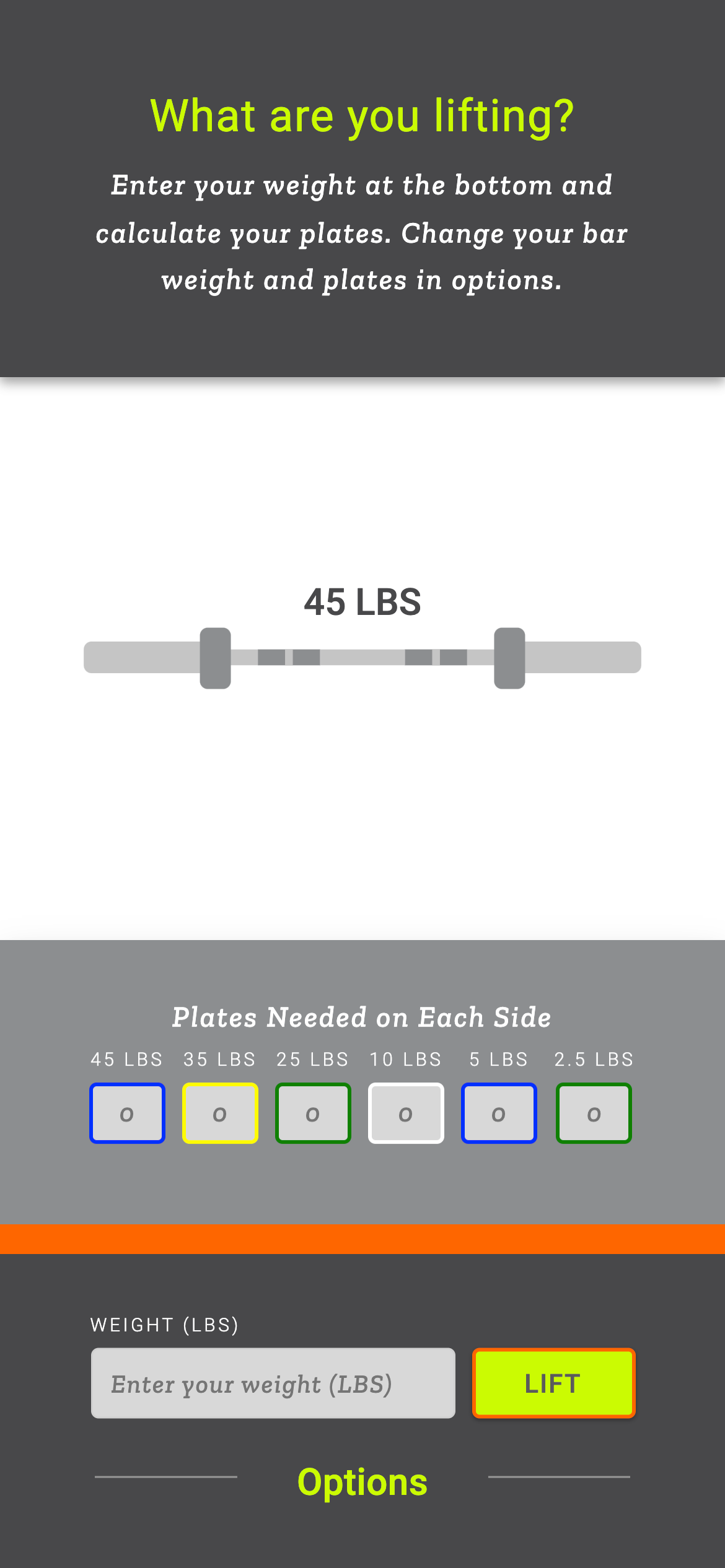 UI preview of the Lift It app.